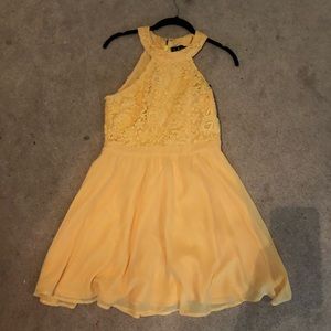 Lulus yellow skater dress